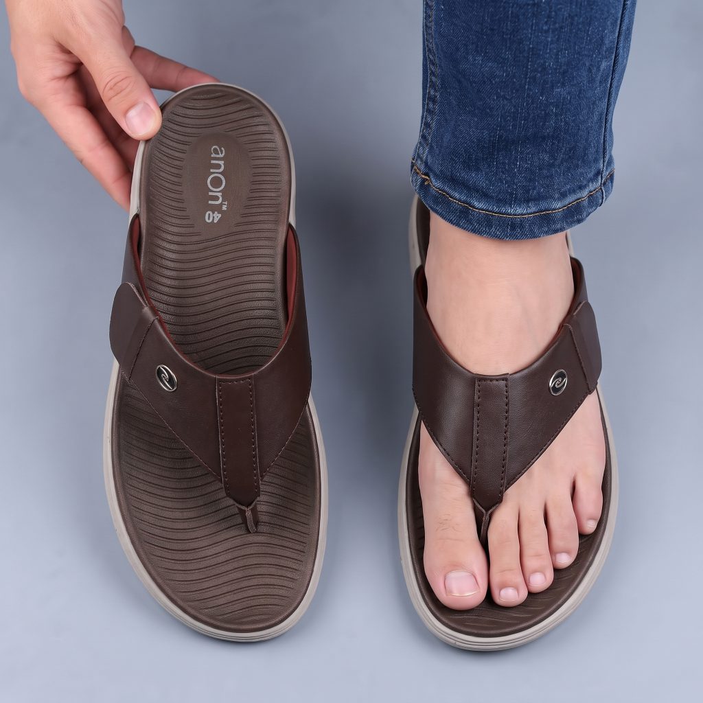 anOn Leather Sandal Mens S120- Chocolate